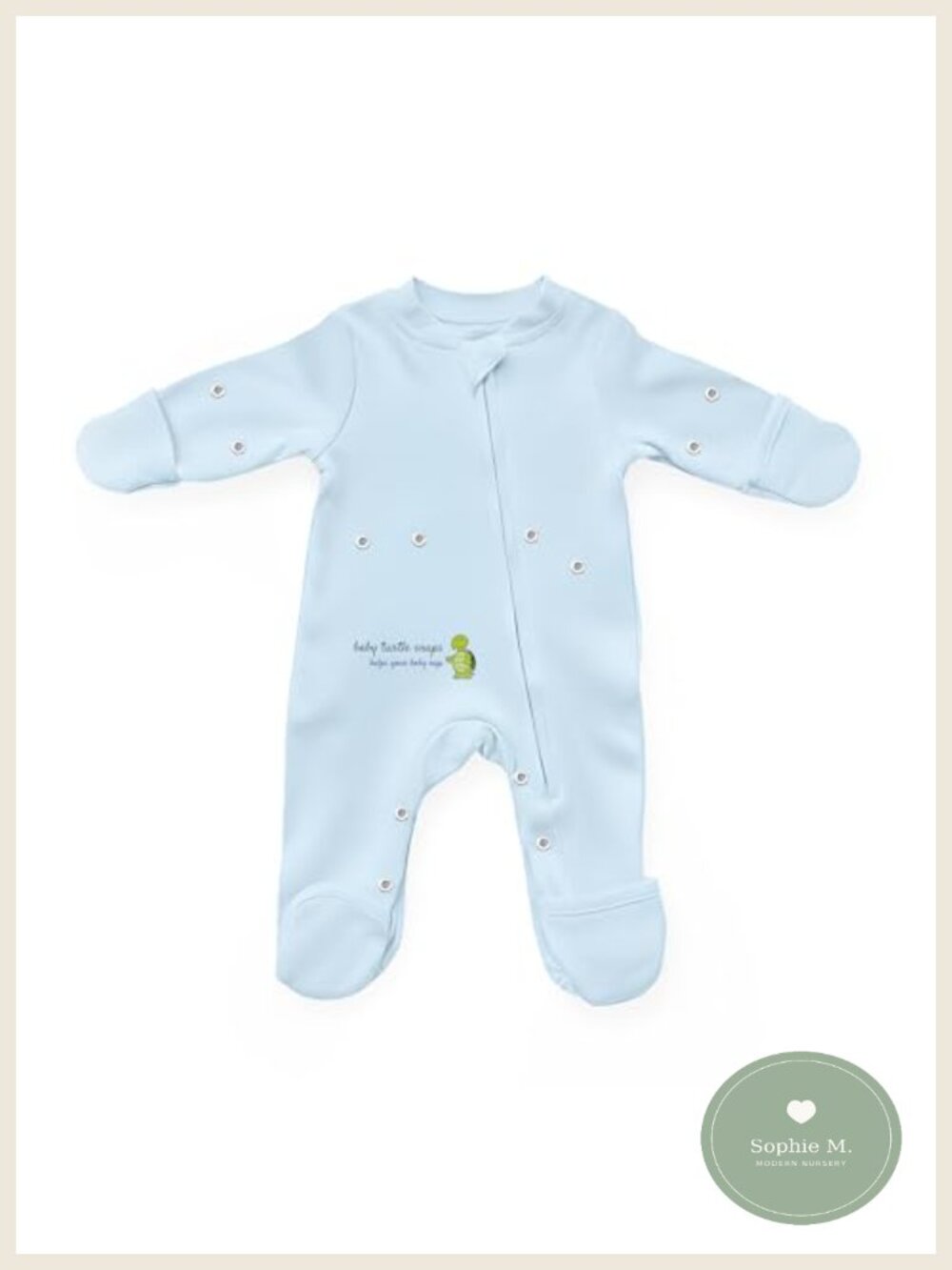 Cotton Baby Romper Two-Way Zipper Snap Footed Sleeper